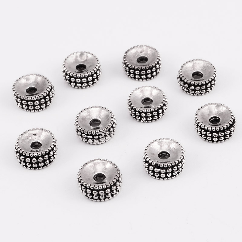 Намистини-розділювачі мет., 7,5х3,4 мм, Античне срібло (BUS-055343)