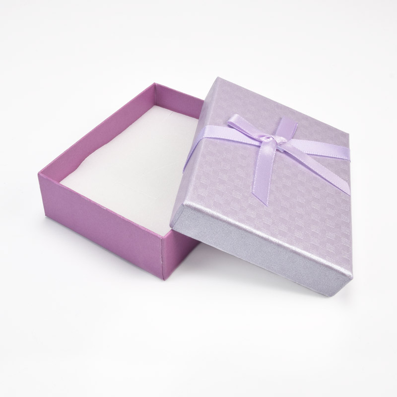 Подарункова коробочка Прямокутна з бантиком, 9х7х2,5 см, Бузкова (UPK-056833)