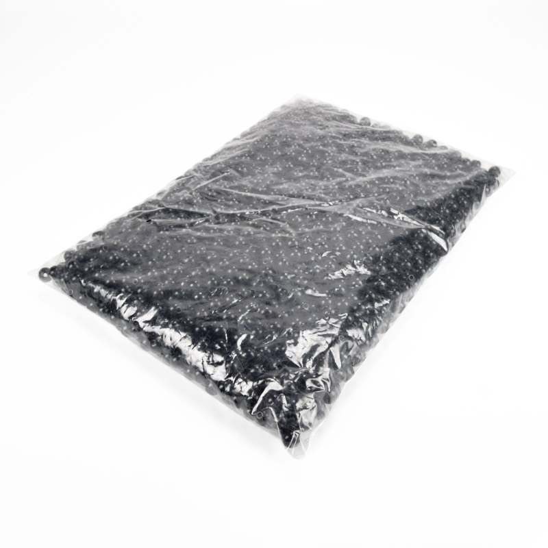 Намистини для сумок ОПТ, Пластикові, Круглі, 8 мм, Чорні (BUS-060734)