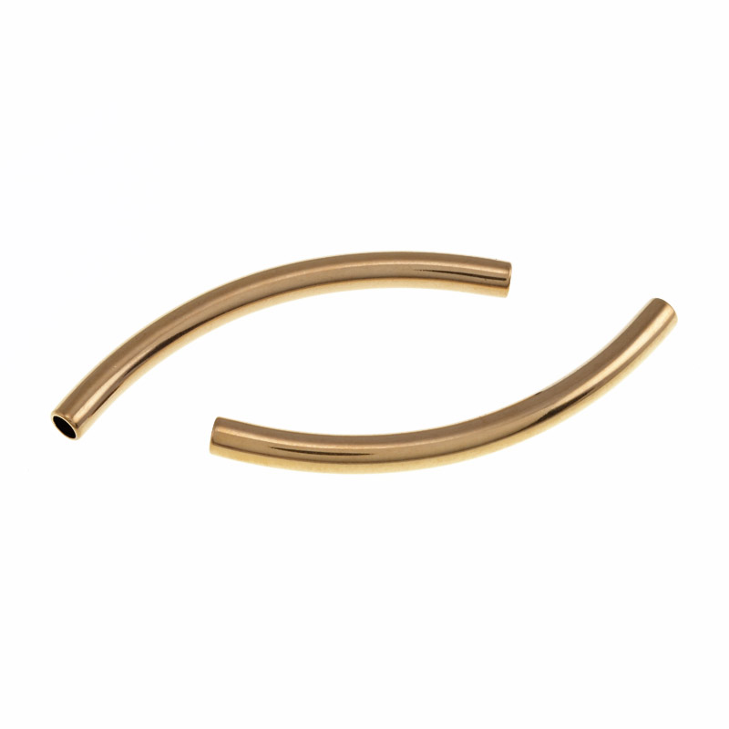 Намистина з нержавіючої сталі Трубочка, 50х4 мм, Золото (STL-055709)