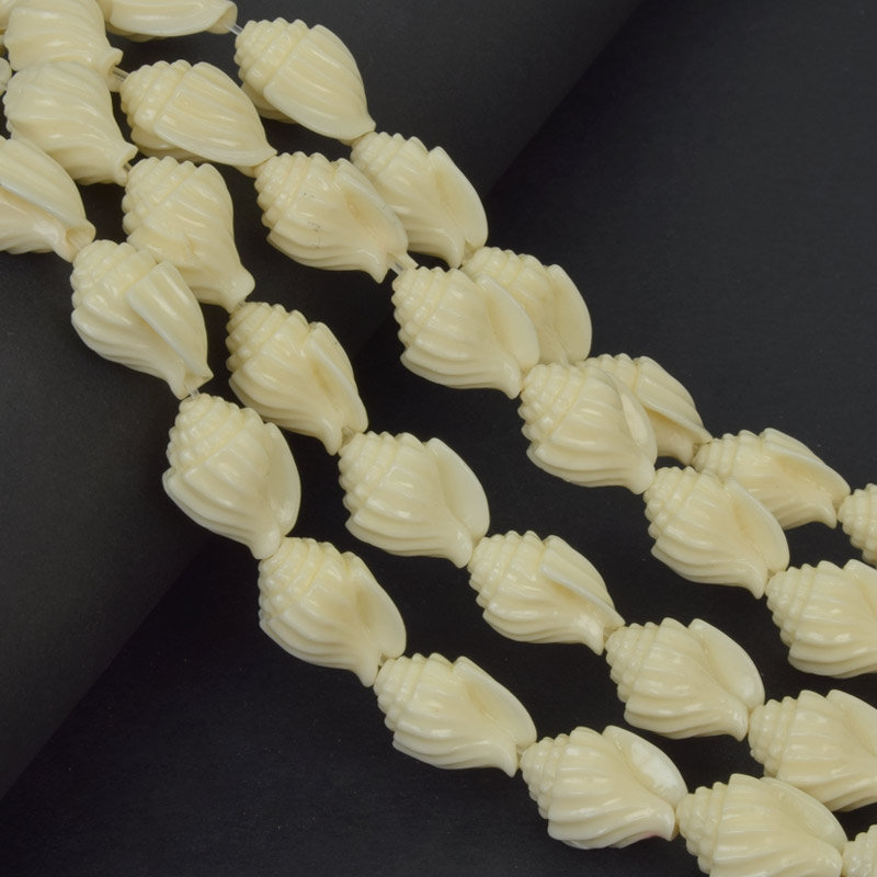 Намистини Корал пофарбований, Синт. камінь, 17х12 мм, Мушля (BUS-057675)