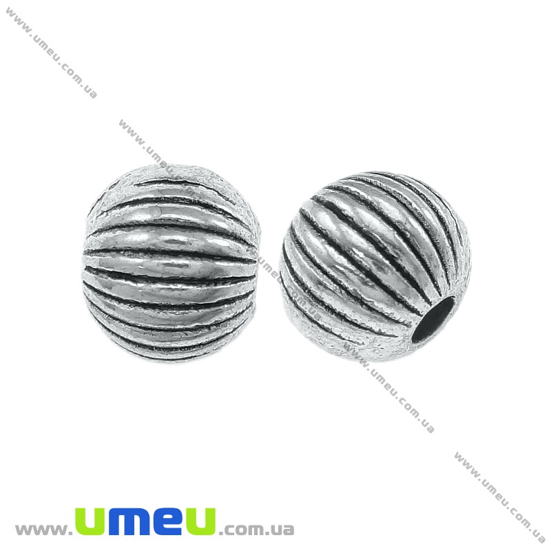 Намистина мет. кругла, 6 мм, Античне срібло (BUS-003520)