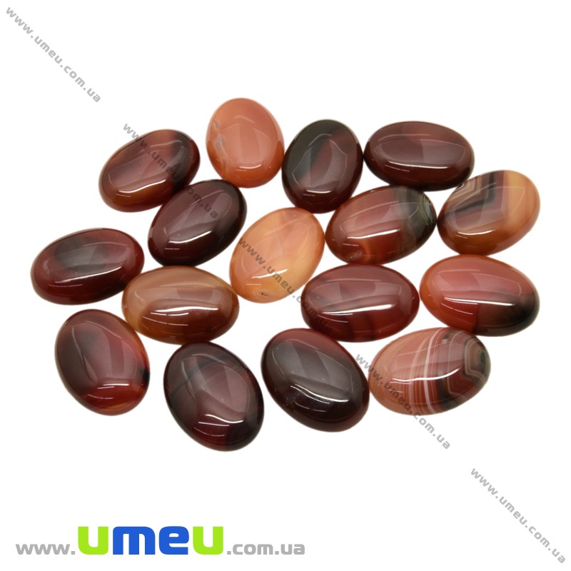 Кабошон нат. камінь Агат коричневий, Овал, 25х18 мм (KAB-025934)