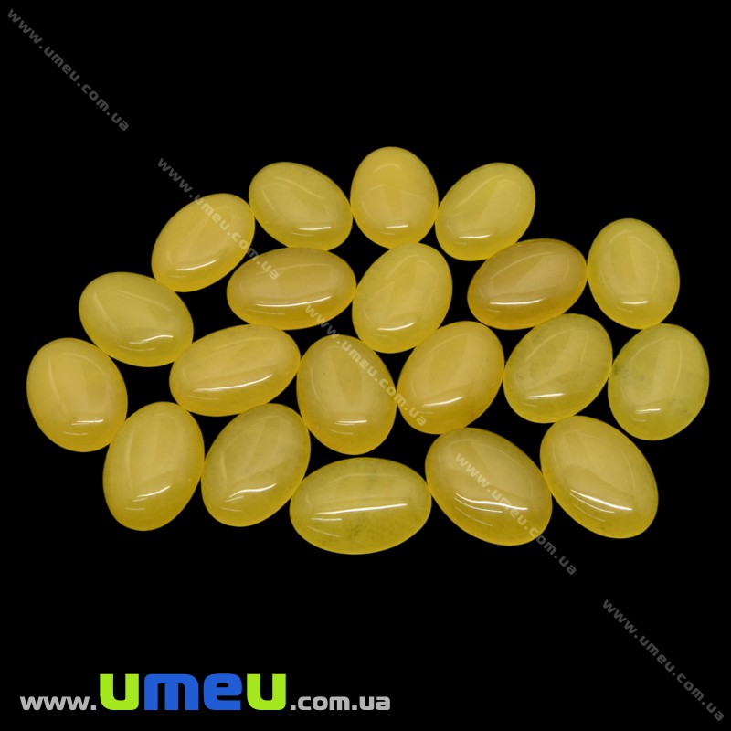 Кабошон нат. камінь Нефрит жовтий, Овал, 25х18 мм (KAB-025940)