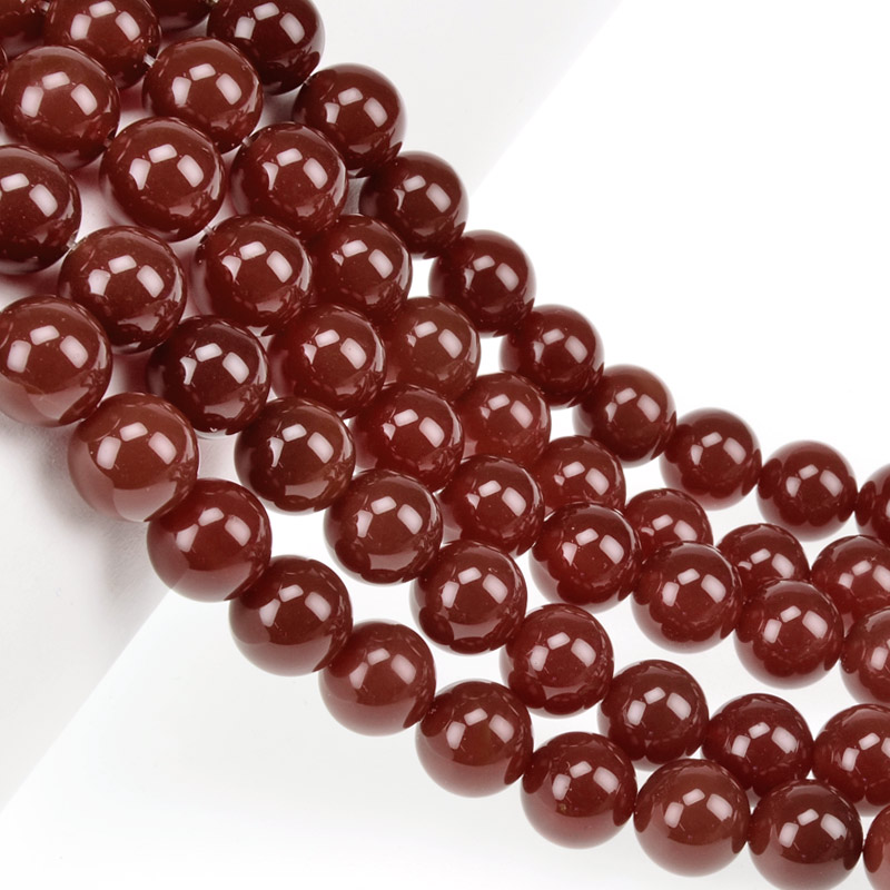 Намистини Агат червоний, Натур. камінь, 10 мм, Круглі (BUS-051620)