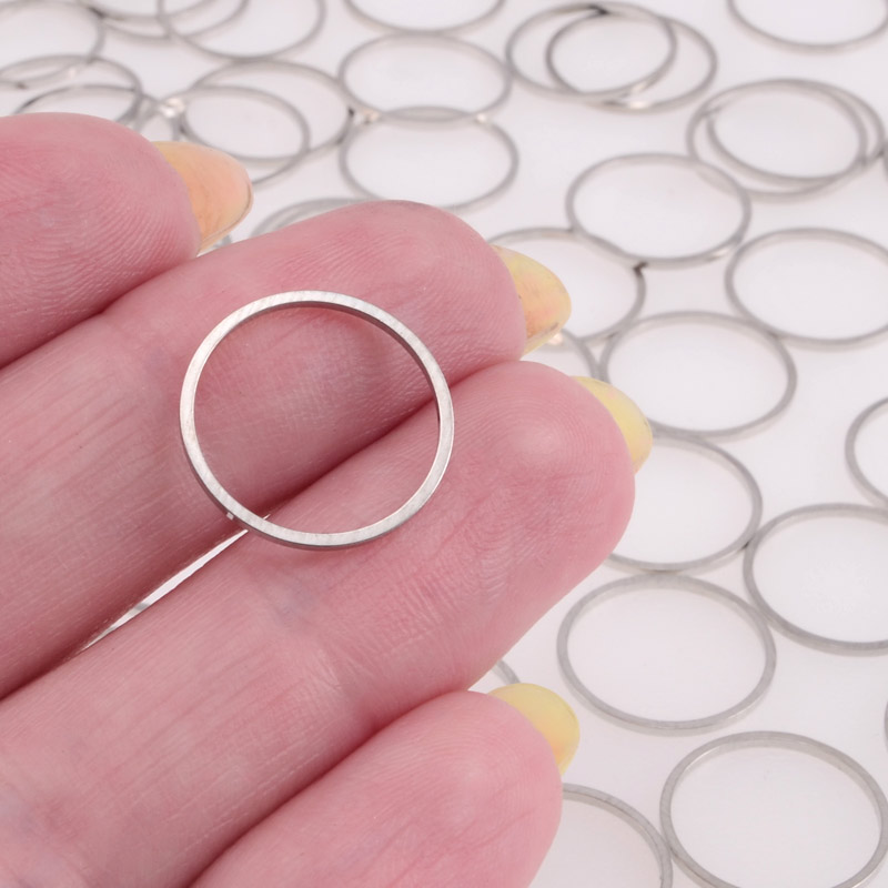 Кольцо декоративное, 15 мм, Темное серебро (PIN-055715)