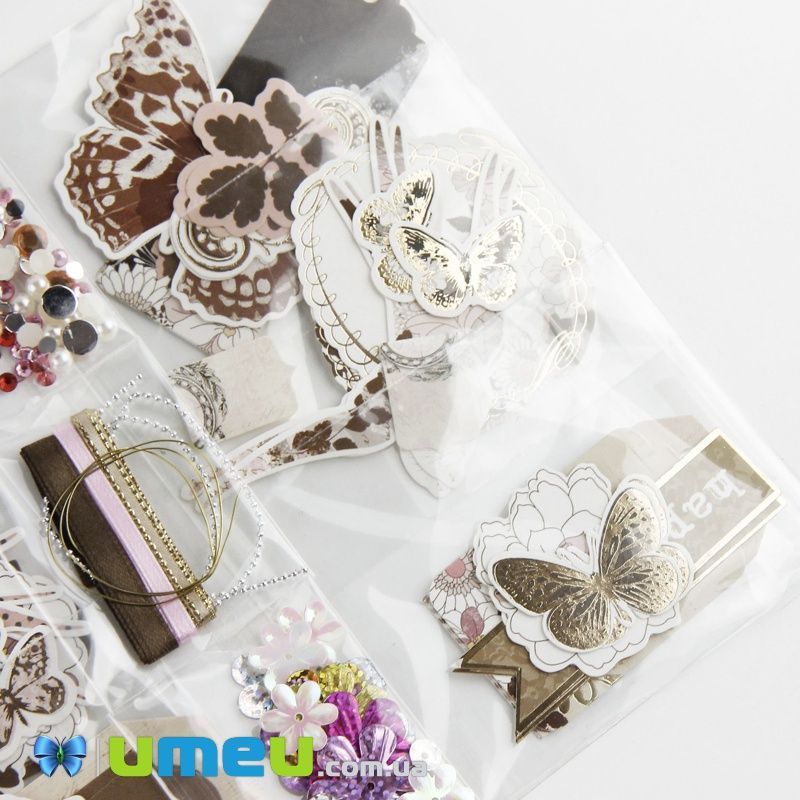 Набір скрапбукінгу для виготовлення 6-ти міні-листівок з конвертами (DIF-032804)