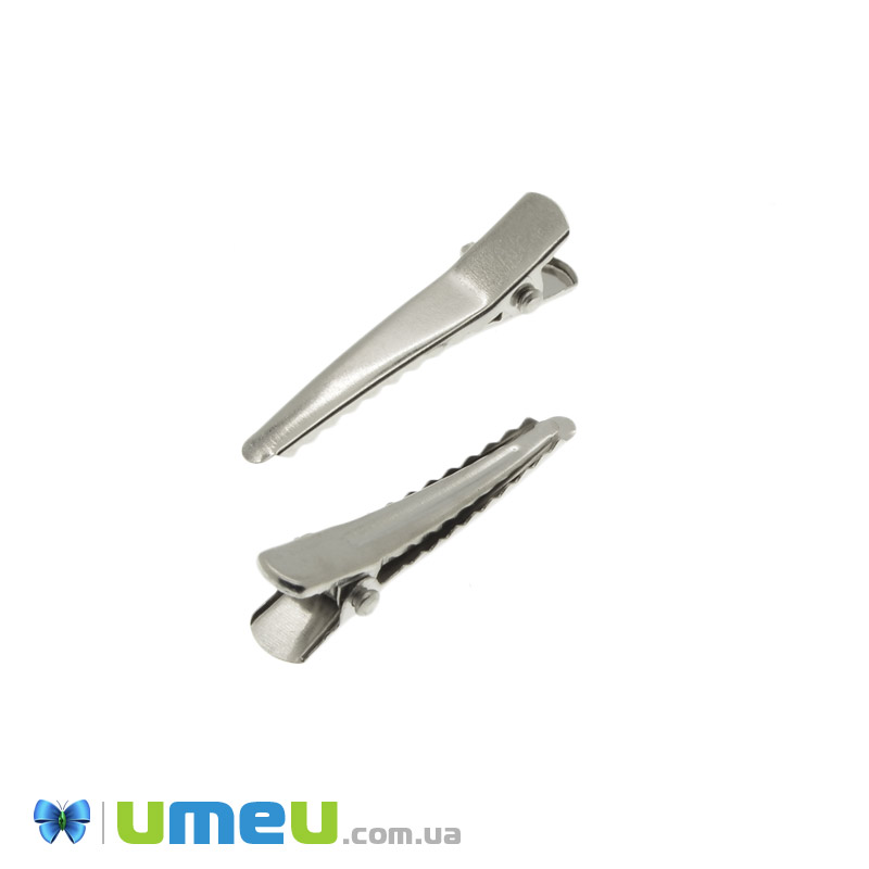 Основа мет. для шпильки крокодильчик (зажим), 35 мм, Темне срібло (OSN-041889)