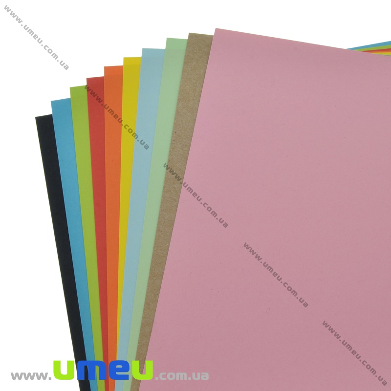 Картон двосторонній кольоровий Knopka, А4, 10 кольорів, 10 листів, 160 г / м2 (DIF-034581)