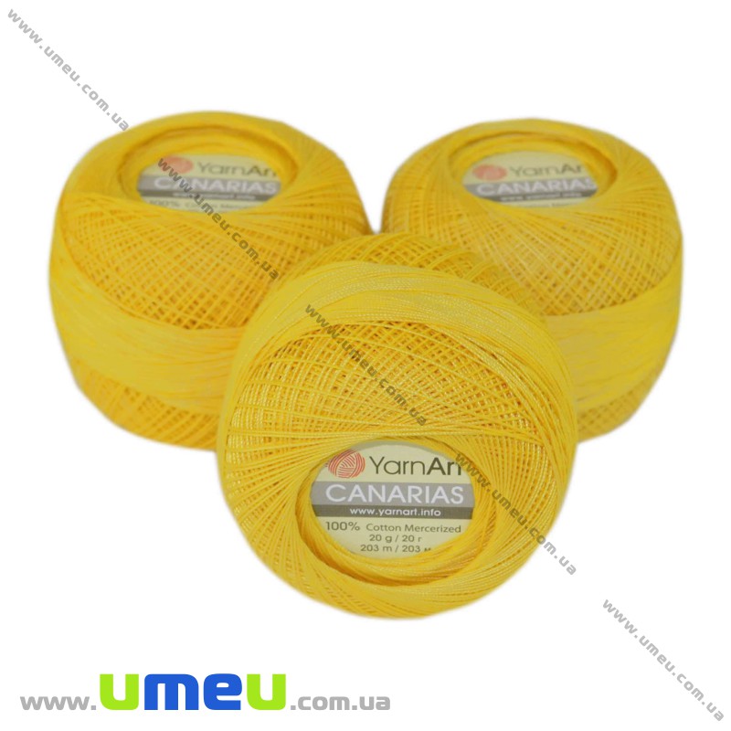Пряжа YarnArt Canarias 20 г, 203 м, Желтая 6347 (YAR-022925)