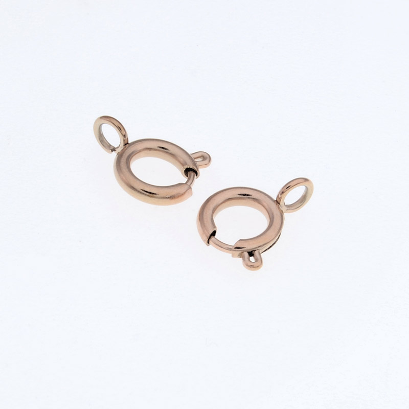 Замок-карабін круглий із нерж. сталі, 8 мм, Рожеве золото (STL-055604)