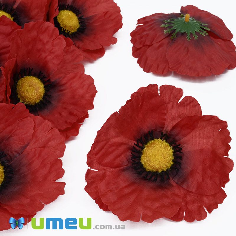 Мак тканинний (головка), 110 мм, Червоний (DIF-045000)