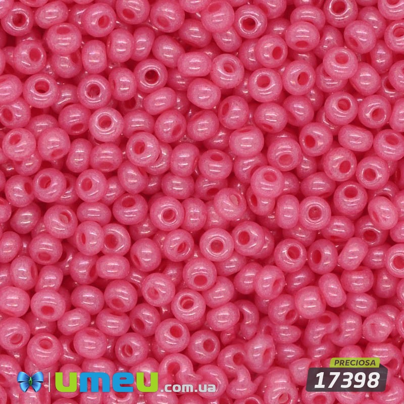 Бісер чеський №510 / 17398, Рожевий темний, Перламутровий, 10/0 (BIS-003841)