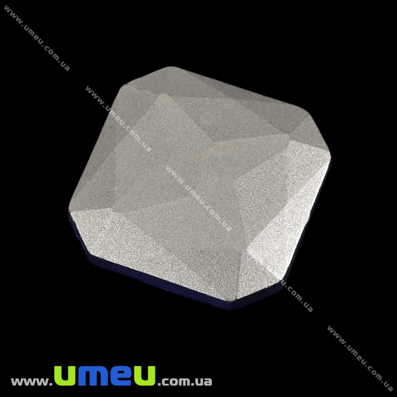 Ріволі скляний, Квадратний гранований, 18х18 мм, Синій (KAB-003701)