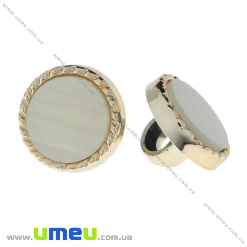 Гудзик пластиковий на ніжці Круглий, 11,5 мм, Золотистий (PUG-016536)