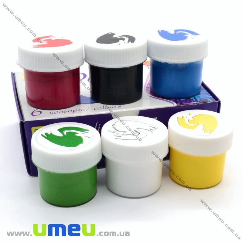 Набір акрилових фарб, 6 кольорів по 15 мл (INS-016867)