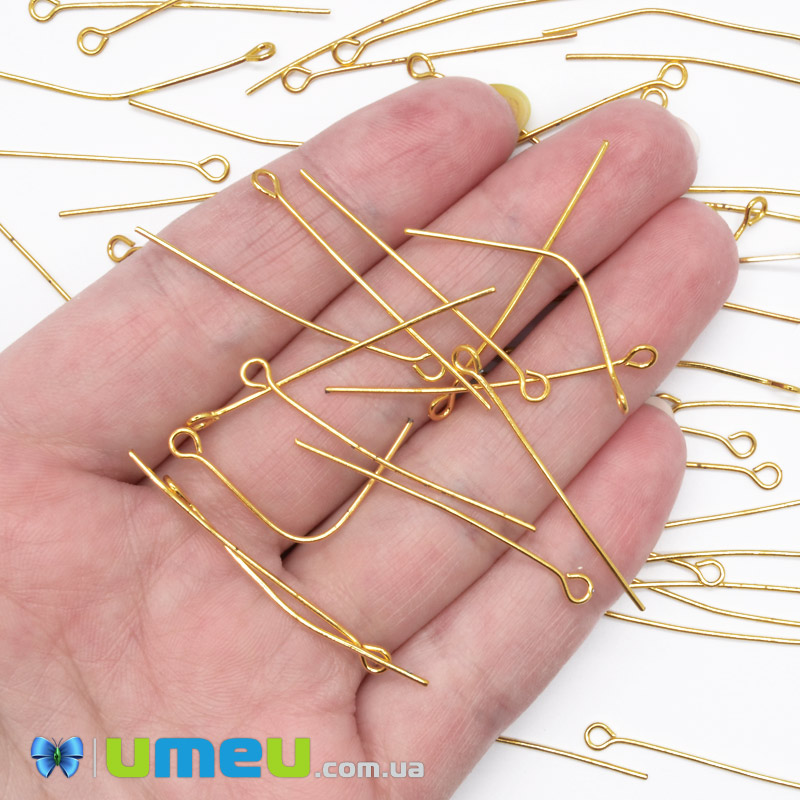 Булавки, Золото, 3,5 см, 0,7 мм (PIN-000276)