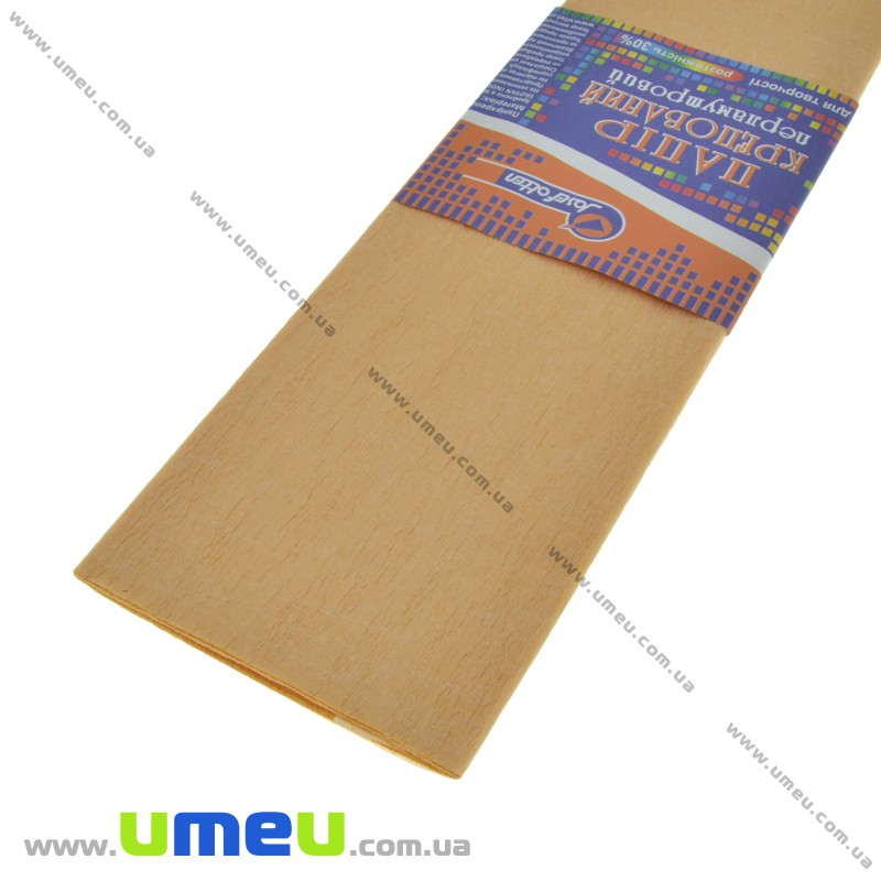 Гофрований папір перламутровий Китай, Золотистий, 0,5х2 м (DIF-033724)