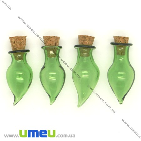 Скляна баночка Перчик, Зелена, 13х27 мм (DIF-006698)