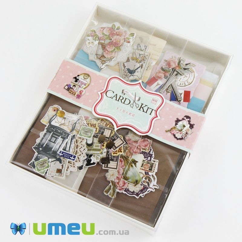 Набір скрапбукінгу для виготовлення 6-ти міні-листівок з конвертами (DIF-032801)