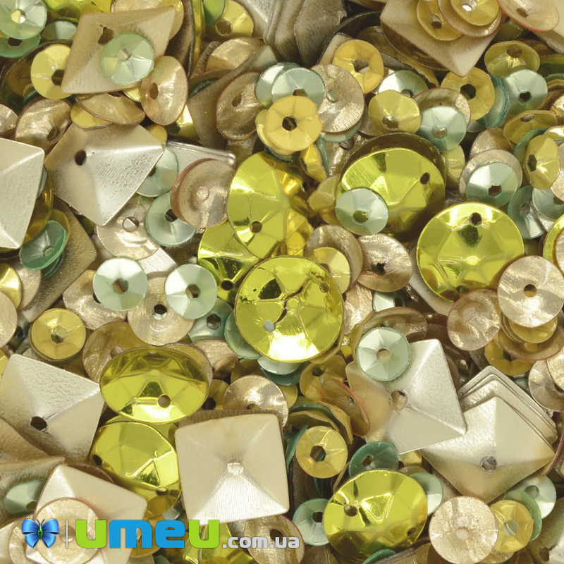 Паєтки Індія, Мікс оливковий (PAI-041058)