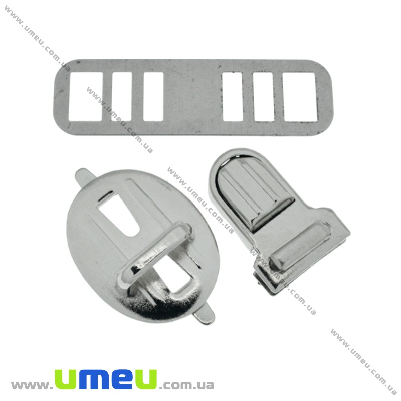 Замок портфельний, 25х19 мм, Темне срібло (BAG-002403)