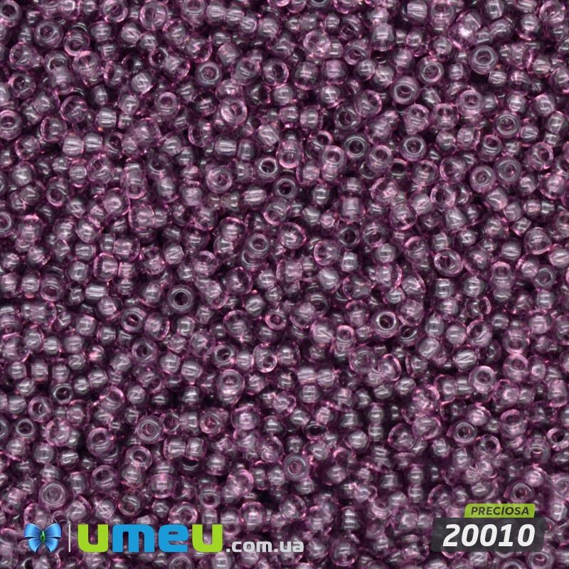 Бісер чеський 15/0, №20010, Аметистовий світлий, Прозорий (BIS-031288)