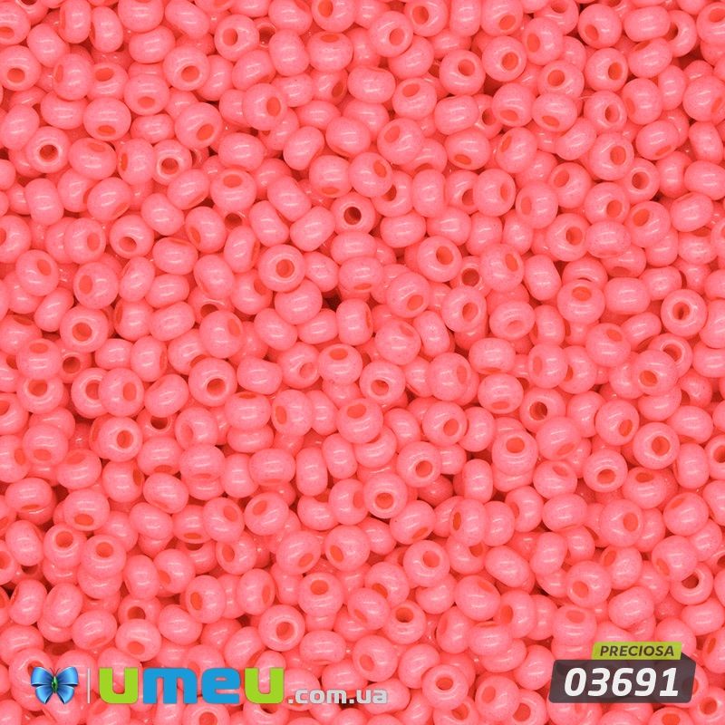 Бісер чеський №277/03691, Кораловий, Натуральний, 10/0 (BIS-043839)