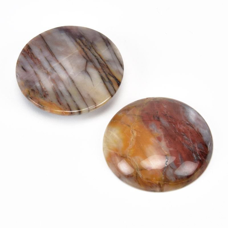 Кабошон нат. камінь Агат мереживний Crazy Agate, Круглий, 25 мм (KAB-059238)