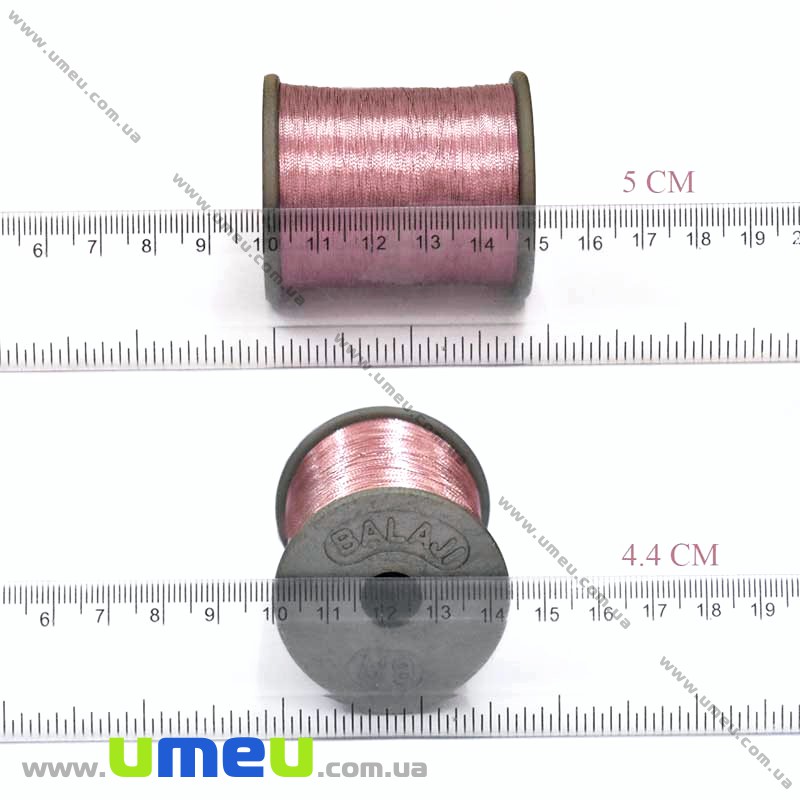 Нитки металізовані 0,1 мм, Рожева (чайна троянда) (KNT-028186)