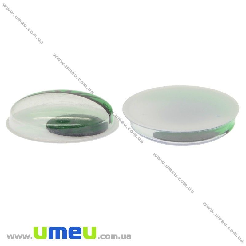 Очки з віями клейові круглі, 18 мм, Зелені (DIF-009177)