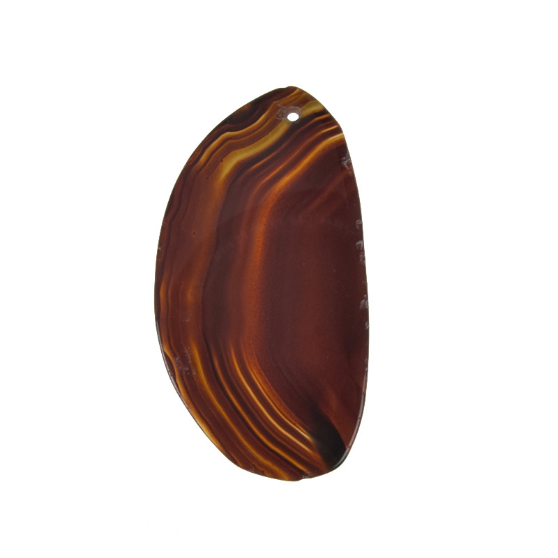 Зріз Агата, Коричневий, 59х32 мм (POD-032539)