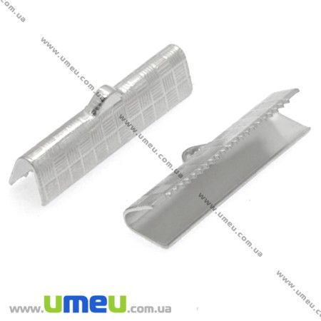 Затиск для стрічок, 25х7 мм, Темне срібло (ZAG-008440)