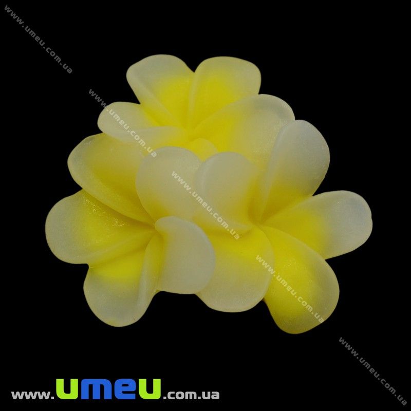 Кабошон з полімерної глини Квіти жовті, 21 мм (KAB-011736)
