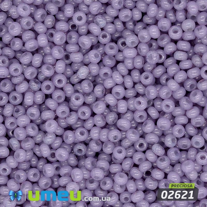 Бісер чеський №454/02621, Аметистовий, Алебастровий, 10/0 (BIS-043809)
