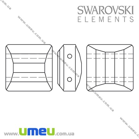 Намистина Swarovski 5625 Crystal, 10х10 мм, Два отвори (BUS-005503)