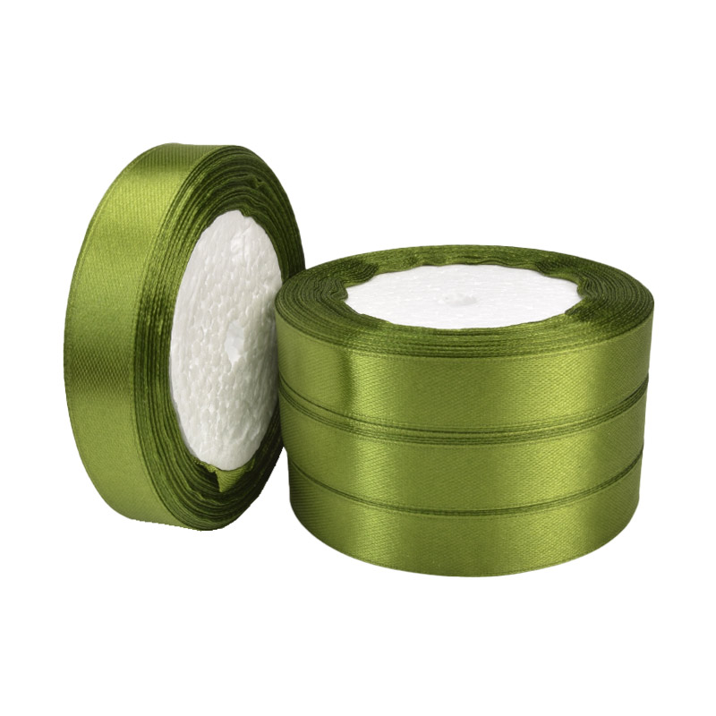 Атласна стрічка, 15 мм, Оливкова (LEN-060356)
