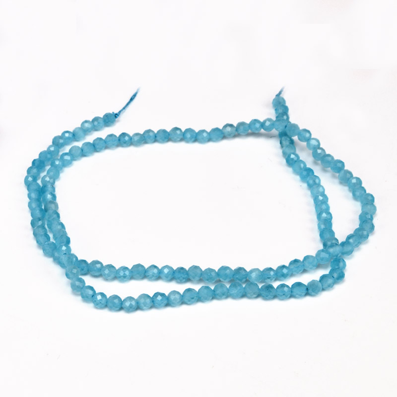 Бусины Кошачий глаз, Синт. камень, 3 мм, Бирюзовые, Круглые граненые (BUS-054296)