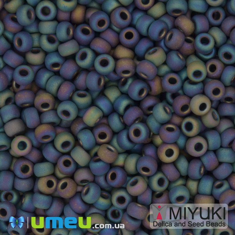 Бісер японський Miyuki круглий RR 11/0 №401FR, Ірис синій матовий (BIS-045592)
