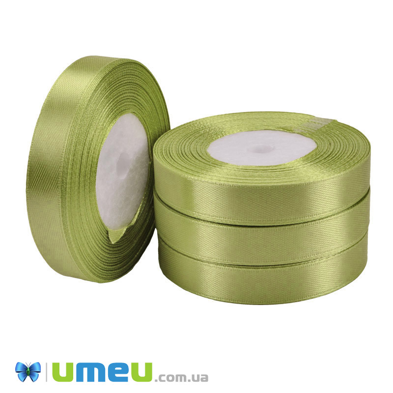 Атласна стрічка, 12 мм, Салатова (LEN-051026)
