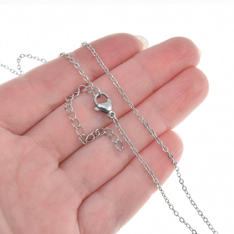 Основа на шию з нерж. ст. з подовжувачем, Темне срібло, 1,7 мм, 60 см (STL-058314)