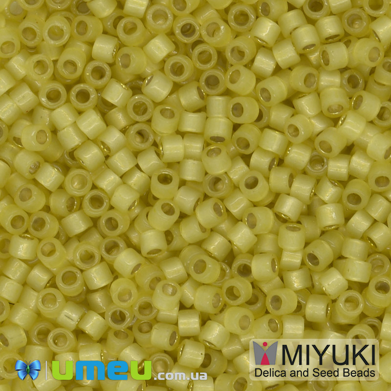 Бісер японський Miyuki Delica 11/0 DB2187, Duracoat semi frosted, Жовтий матовий (BIS-045426)