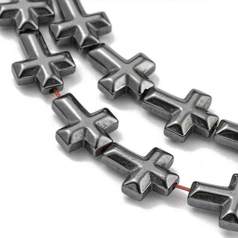 Намистини Гематит, Нат. камінь, Хрест, 10х8 мм (BUS-057827)