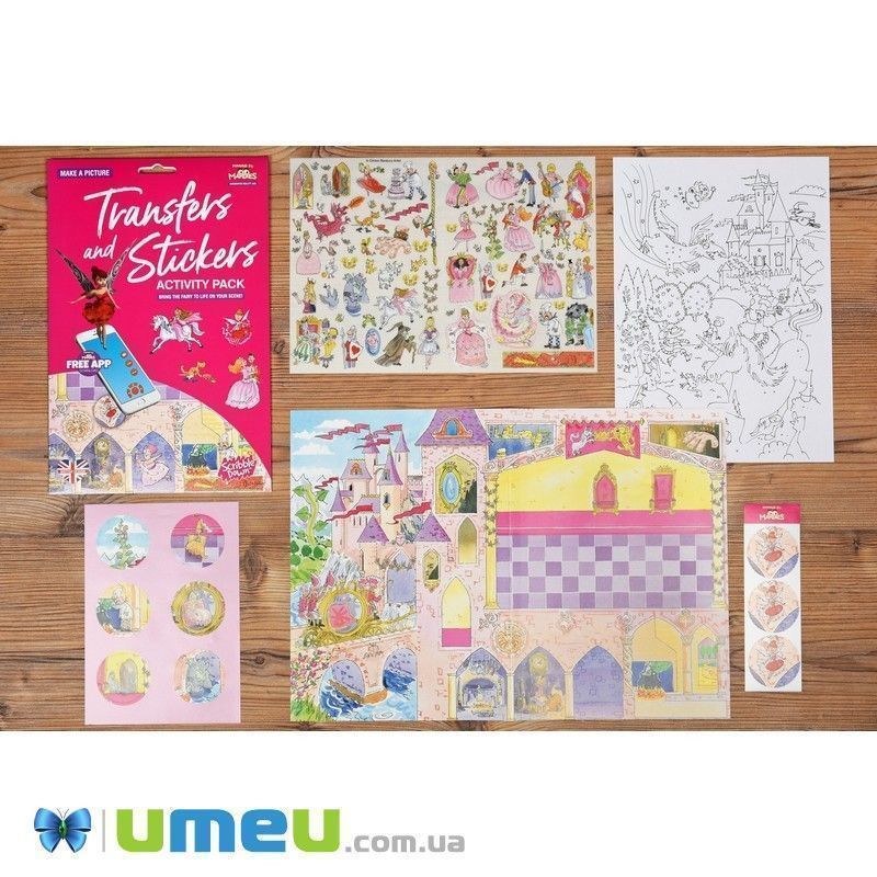 Набор переводных наклеек Scribble Down с онлайн приложением Сказка о принцессе (DIF-043419)