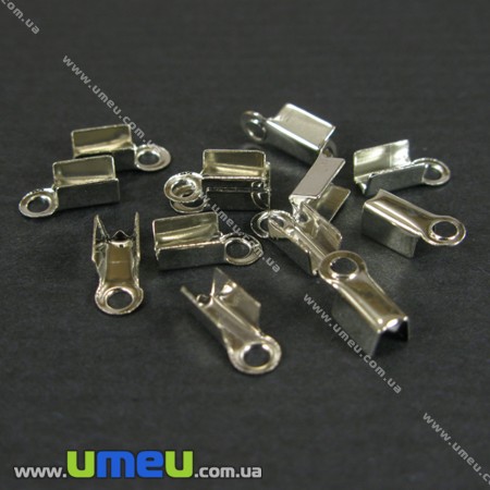 Зажимы, 9х3,5 мм, Темное серебро (ZAG-000346)