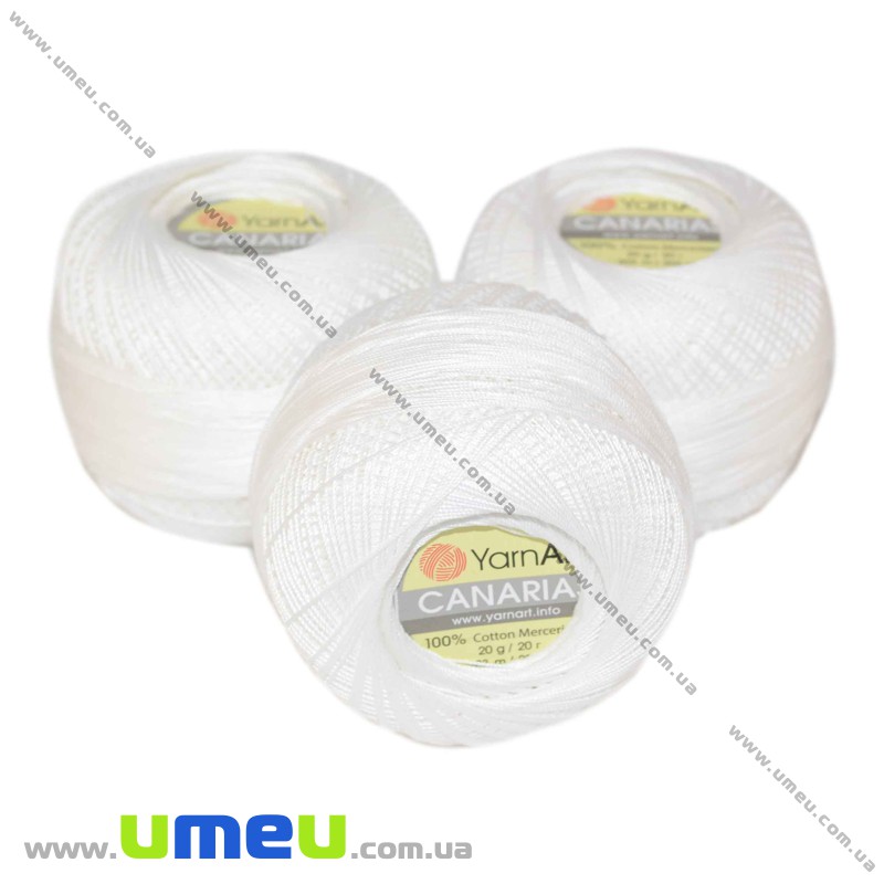 Пряжа YarnArt Canarias 20 г, 203 м, Біла 1000 (YAR-022923)