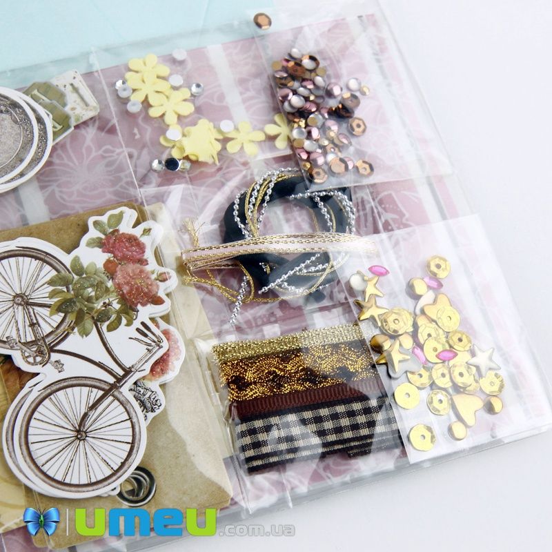 Набір скрапбукінгу для виготовлення 15-ти великих листівок з конвертами (DIF-032717)