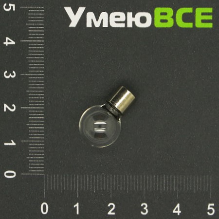 Скляна баночка з гвинтом Лампочка, Прозора, 21х13 мм (DIF-006712)