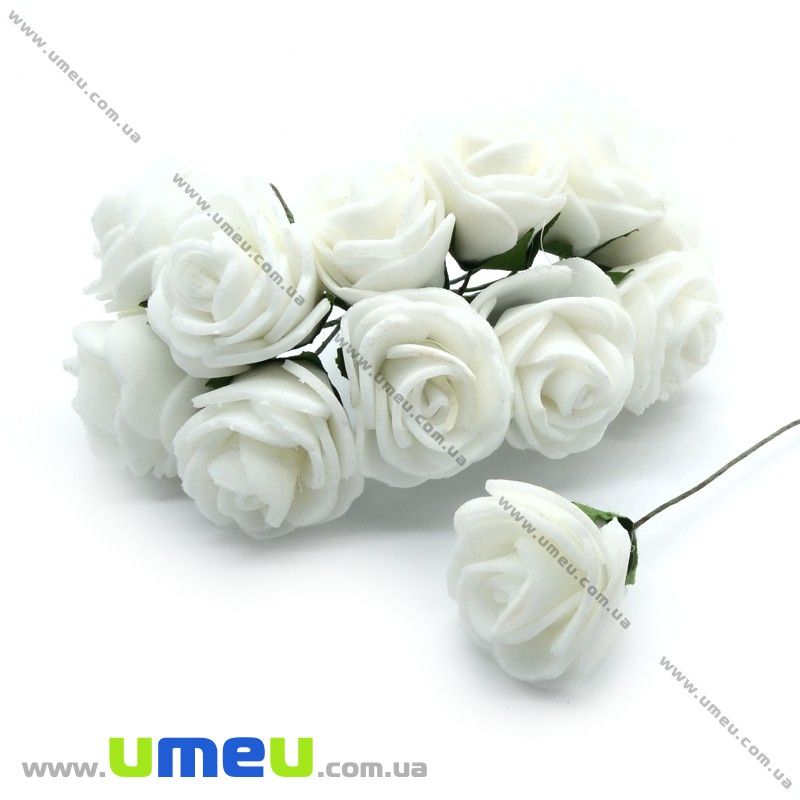 Роза латексная, 25 мм, Белая, 1 шт (DIF-014640)