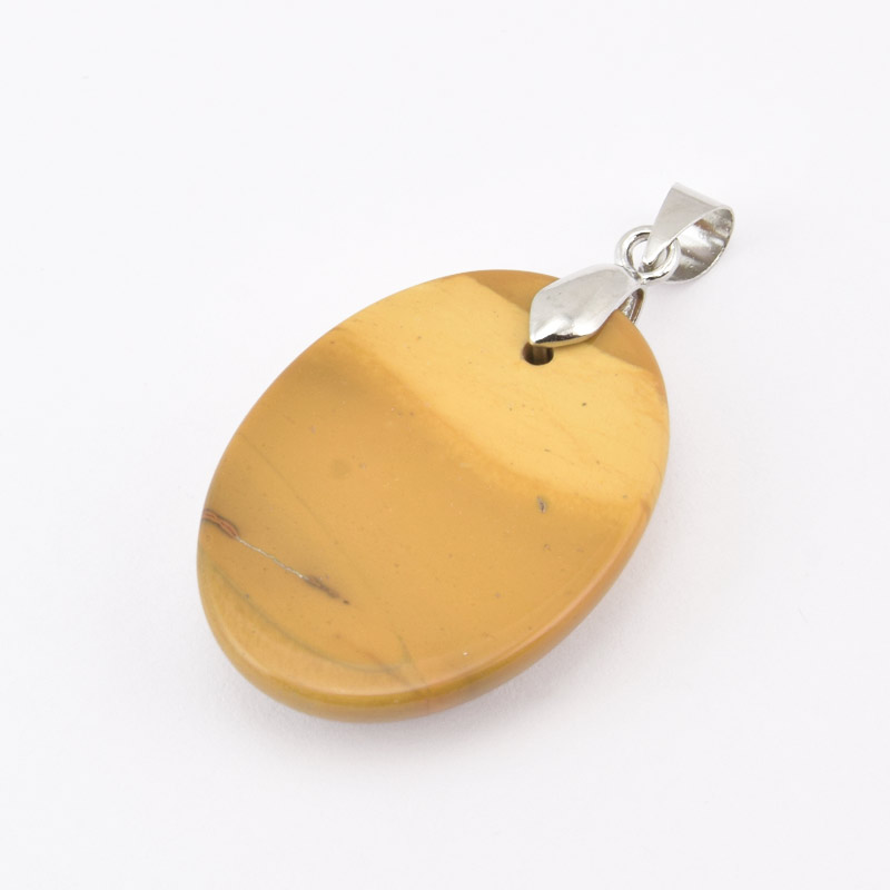 Підвіска Овал, Натур. камінь Мукаїт, 30х22 мм (POD-058730)